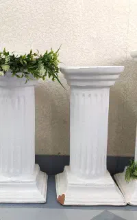 پایه سفالی گچی ستون جا گلدانی