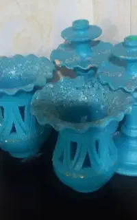 شمعدانی سفالی بزرگ و خوشرنگ