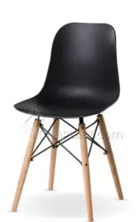 صندلی پلاستیکی پایه چوبی