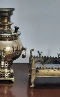 سماور زغالی توپی روسی عتیقه