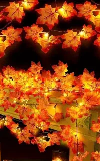 ریسه برگ پاییزی نارنجی زرد سبز هالوین شب یلدا
