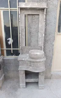 روشویی سنگی طوسی کرم مشکی