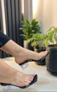 صندل شفاف مجلسی پاشنه ۳ سانتیمتر