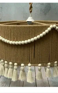 لوستر های مکرومه و رافیا مهره چوبی