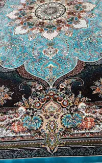 فرش ۱۲متری آبی فیروزه ای