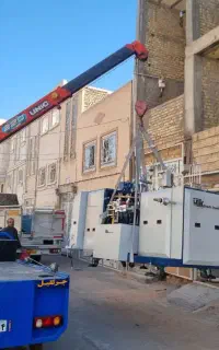 جرثقیل نیسان کفی دار دوتن سبدنفربر بالابر یزد