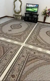 فرش کمال کرم و‌سرمه ای ( ماهی) مرکز پخش فرش نادر