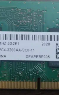 دو عدد رم میکرون 3200 هشت گیگ ddr4