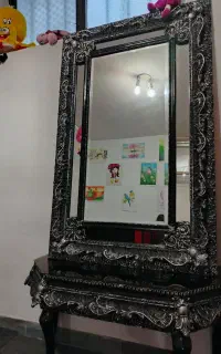 ایینه وشمعدان برنز