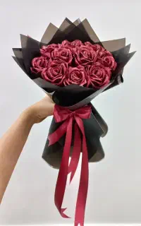 دسته گل روبانی