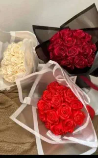 گل روبانی و مصنوعی ماندگار دسته گل عروس
