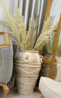 گل و گلدون سفالی پتینه سالم