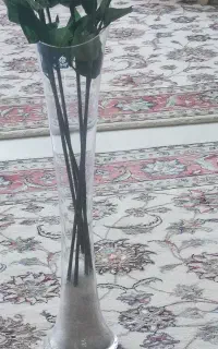 گلدون کریستال همراه با گل خارجی