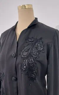 مانتوی مشکی زنانه نگین دوزی