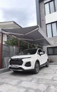 سقف متحرک،سایبان دستی برقی بازویی،پلیکربنات نورگیر