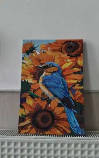 بوم نقاشی پرنده با رنگ اکرولیک