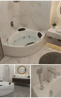 وان جکوزی حمام کنج ابعاد 140*140و110*110