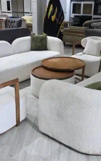 مبل مینیمال تدی سفید زرکالا-یاسوج