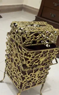 جای دستمال کاغذی و سطل زباله برنجی