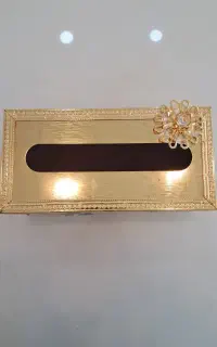 جا دستمال کاغذی طلایی خارجی