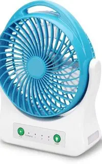 پنکه شارژی رومیزی ویداسی WD-202باچراغ و پاوربانک
