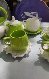 ست قوری فنجان نعلبکی قندان سرامیکی