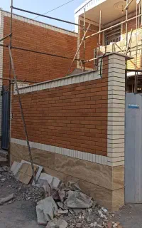 اجرای آجر نما نسوز وسنتی و ترکیب سنگ