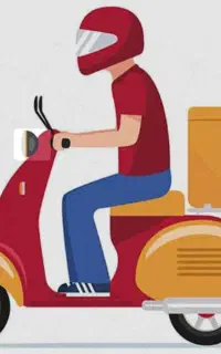 پیک موتوری فست فود باغذا و جای خواب