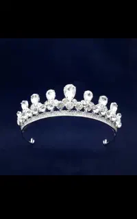 تاج عروس فلزی نقره‌ای