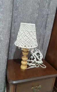 آباژور مکرومه دستبافت پایه چوب