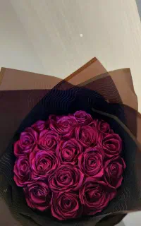 دسته گل روبانی بنفش