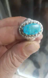 انگشتر نقره سنگ فیروزه اصل نیشابور رکاب خوش رخ