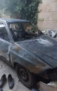 ماشین پراید ۱۱۱ سوخته