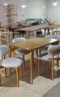 میز و صندلی نهار خوری نوبل با چوب راش واقعی