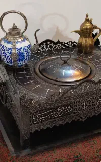 منقل نقره کوبی فولادی جهیزیه مشبک ذغالی زغالی طلا