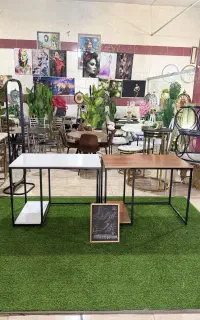 میز تحریر و کامپیوتر چوب و فلز