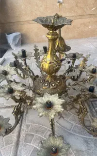 لوستر ۸ شاخه ۱۶ شعله برنز برنجی