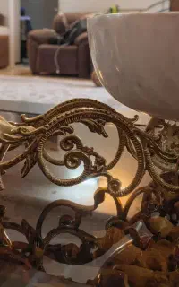 شیرینی خوری برنجی با سنگ