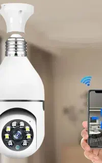 ابزار/دوربین مداربسته لامپی چرخشی مدل V380 Pro