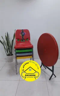 صندلی پلاستیکی پایه آهنی نشکن کد 5555/باغدان