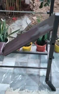 میز پرس ۳ کاره تاشو با میله هالتر و ۵۰ کیلو وزنه