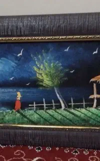 دو عدد تابلو نقاشی روی مخمل بسیار زیبا