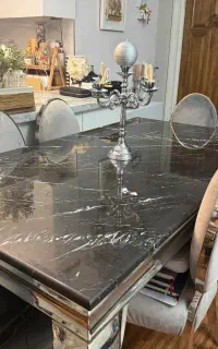 ناهارخوری۶ نفره استیل۳۰۴ بارویه سنگ