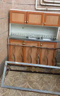 سینک وکابینت وآب چکان فلزی