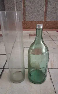 شیشه آبغوره و گلدان بامبو