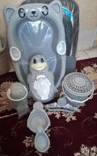 ست کامل حمام نوزاد(وان + اسانشور)۸ تیکه،نو