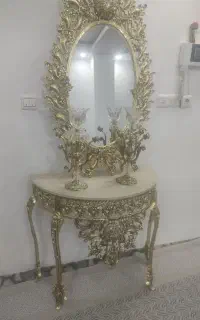 آینه و شمعدان برنز