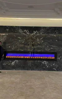 شومینه برقی در سنگ اسلب