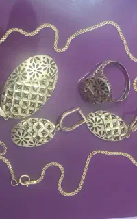 نیم ست طلا مدل آوا ۴ تیکه با فاکتور