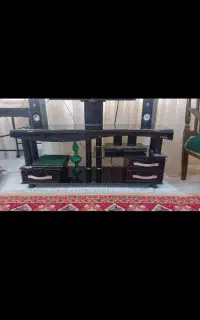 میز تلویزیون تمام شیشه مشکی